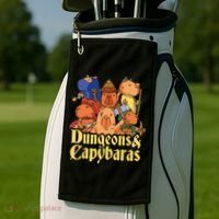 Dungeons & Capybaras Funny Capybara Lover Golf Towel thumb 2