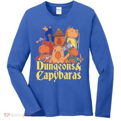 Dungeons & Capybaras Funny Capybara Lover Women's Long Sleeve Shirt