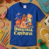Dungeons & Capybaras Funny Capybara Lover Kids T-Shirt thumb 3