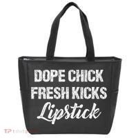 Dope Chick Fresh Kicks Lipstick Funny Saying Tote Bag thumb 0