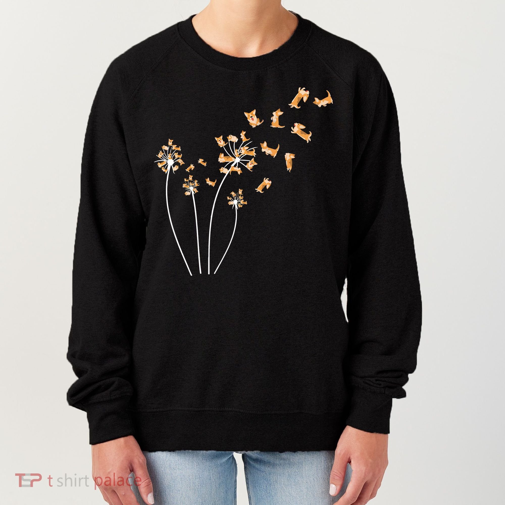 Dandelion Corgi Flower Cute Dog Lovers Women's Sweatshirt