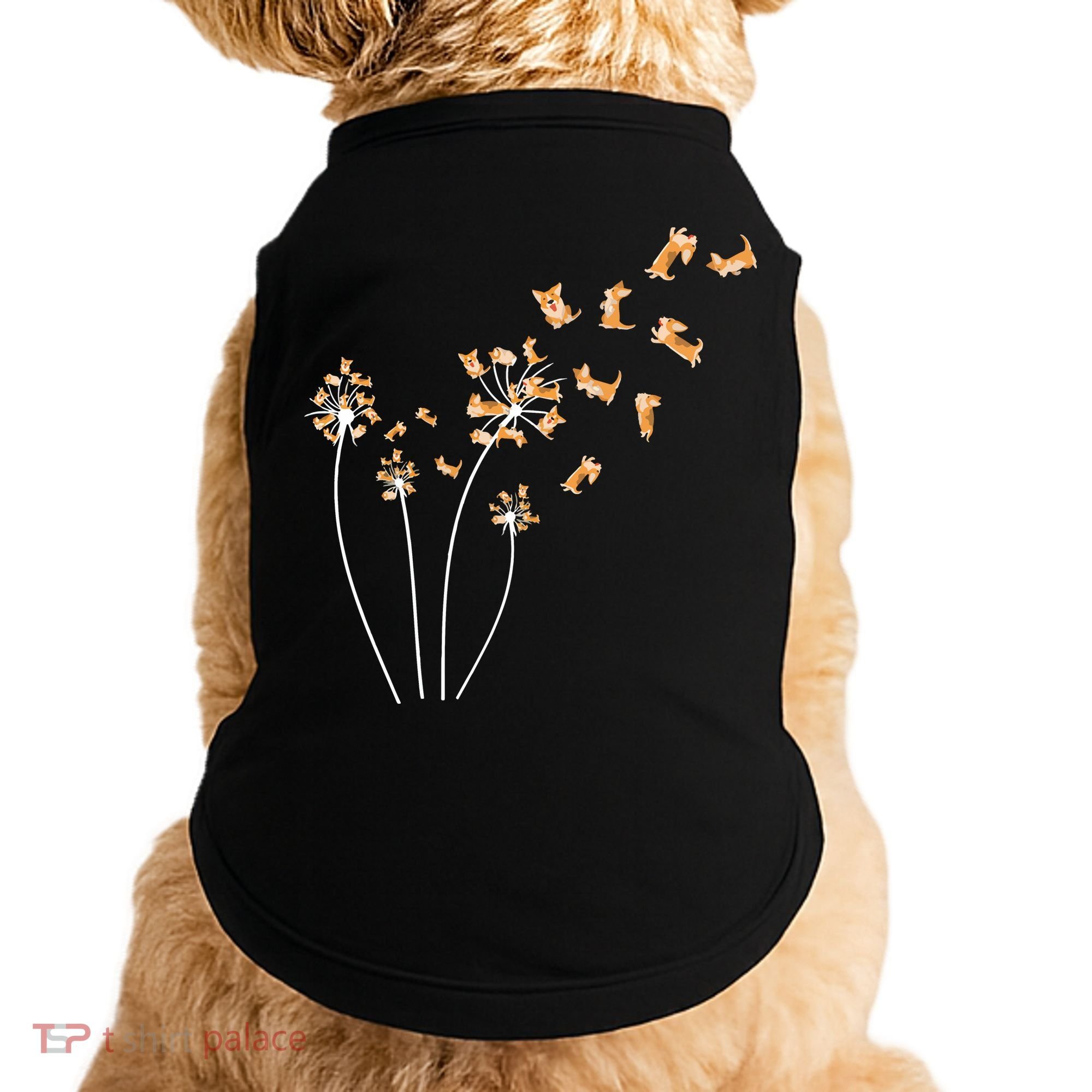 Dandelion Corgi Flower Cute Dog Lovers Doggie Tank