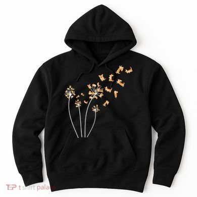 Dandelion Corgi Flower Cute Dog Lovers Hoodie