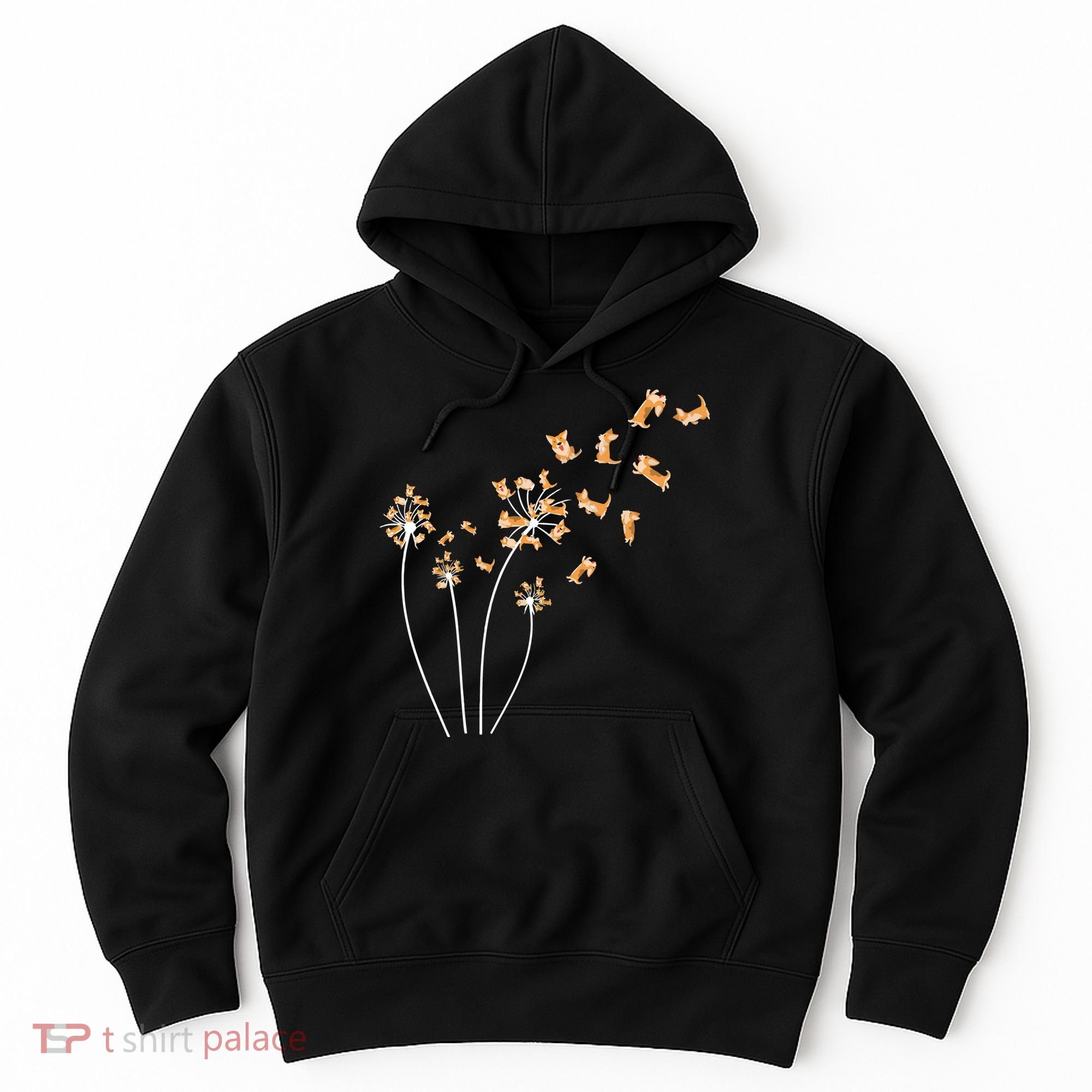 Dandelion Corgi Flower Cute Dog Lovers Hoodie