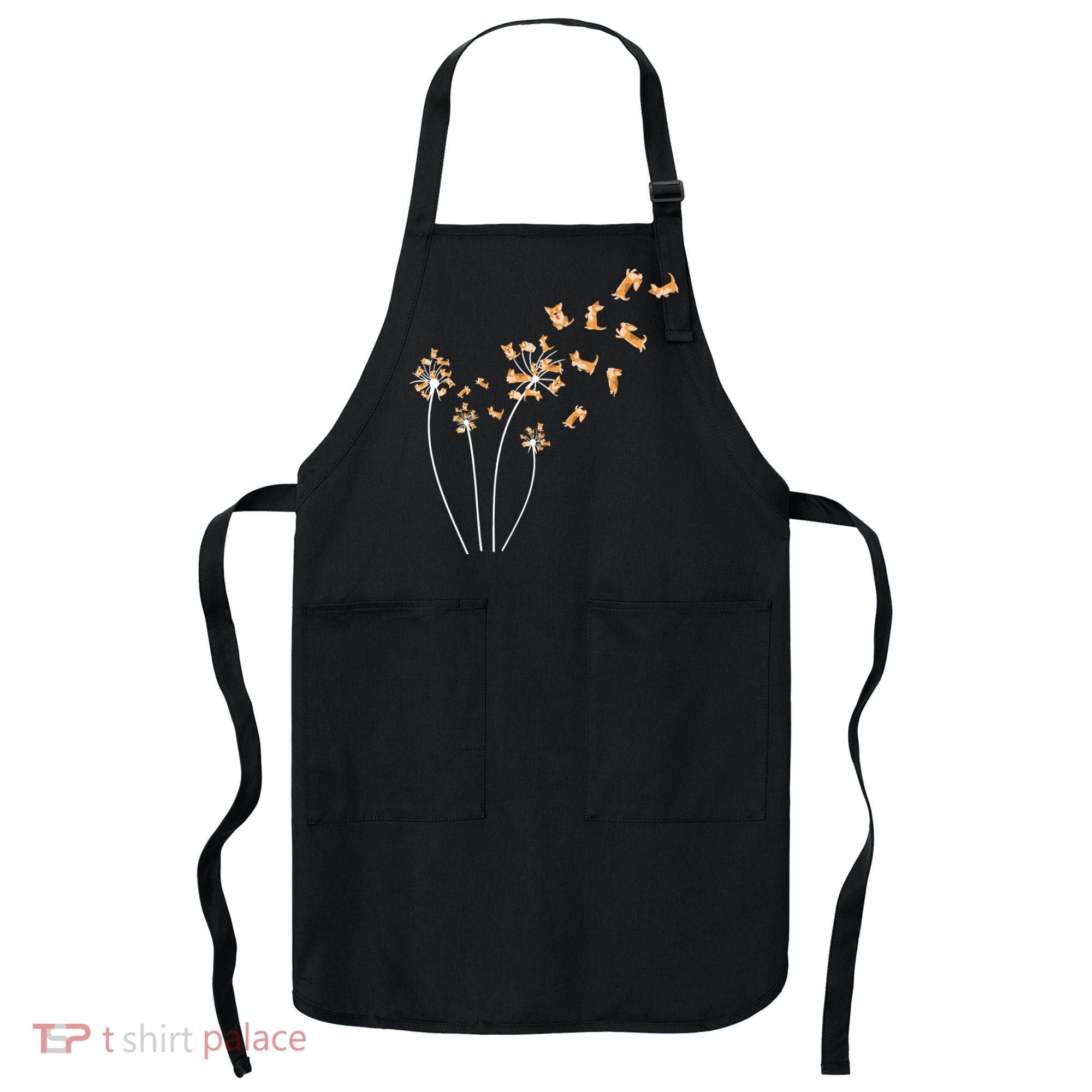 Dandelion Corgi Flower Cute Dog Lovers Apron