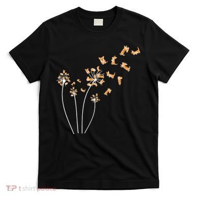 Dandelion Corgi Flower Cute Dog Lovers T-Shirt