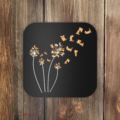 Dandelion Corgi Flower Cute Dog Lovers Coaster