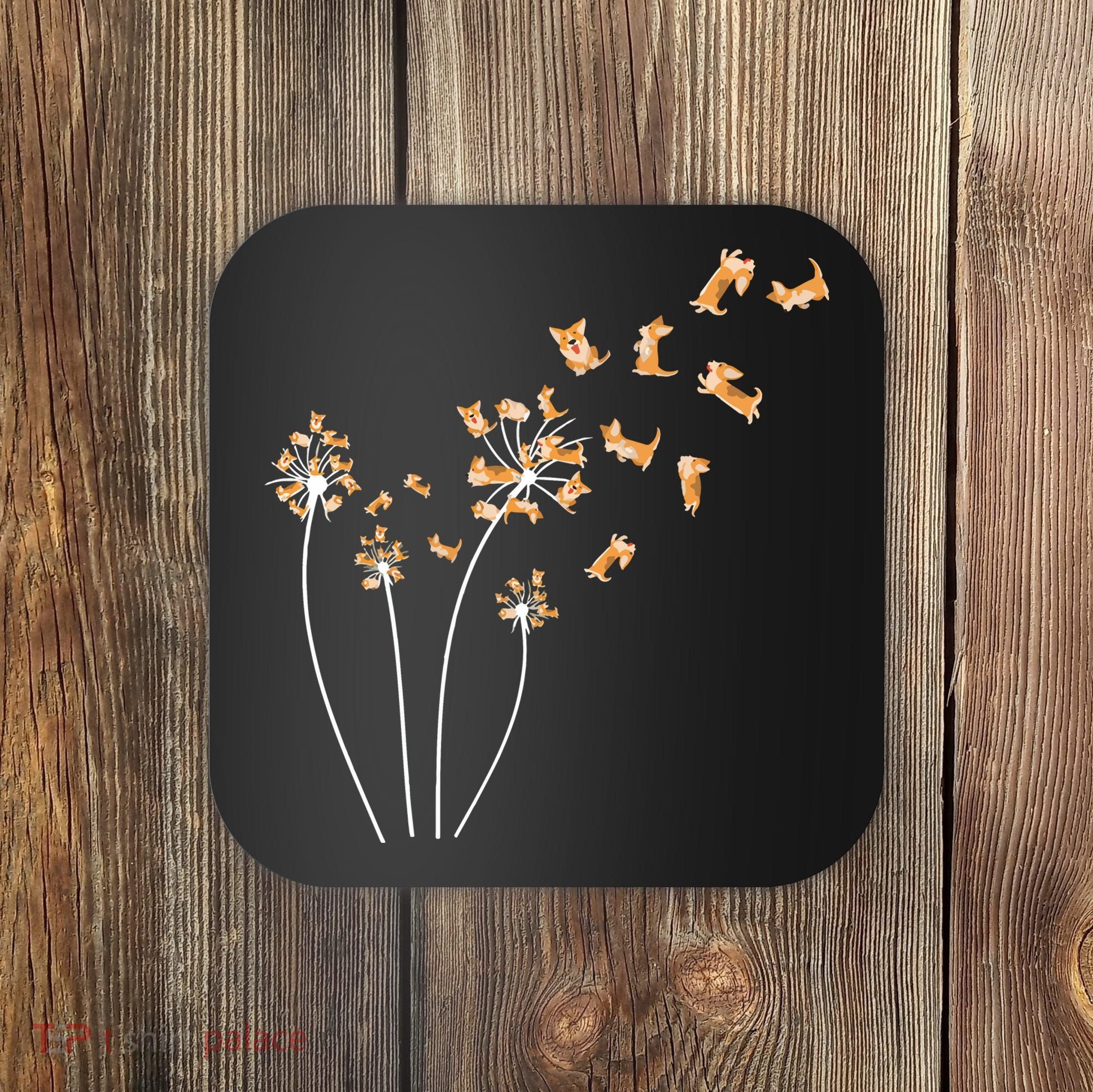 Dandelion Corgi Flower Cute Dog Lovers Coaster
