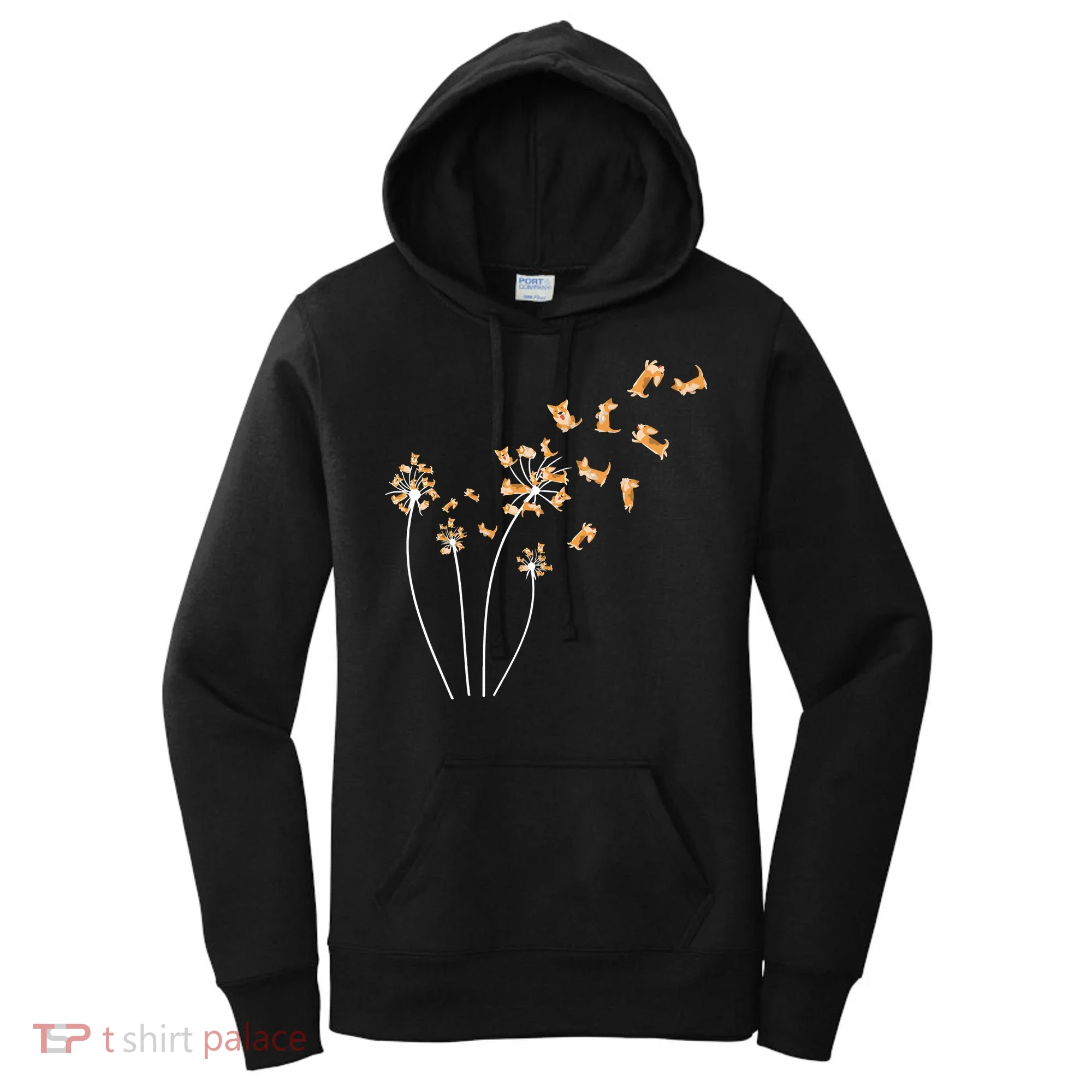 Dandelion Corgi Flower Cute Dog Lovers Women's Hoodie