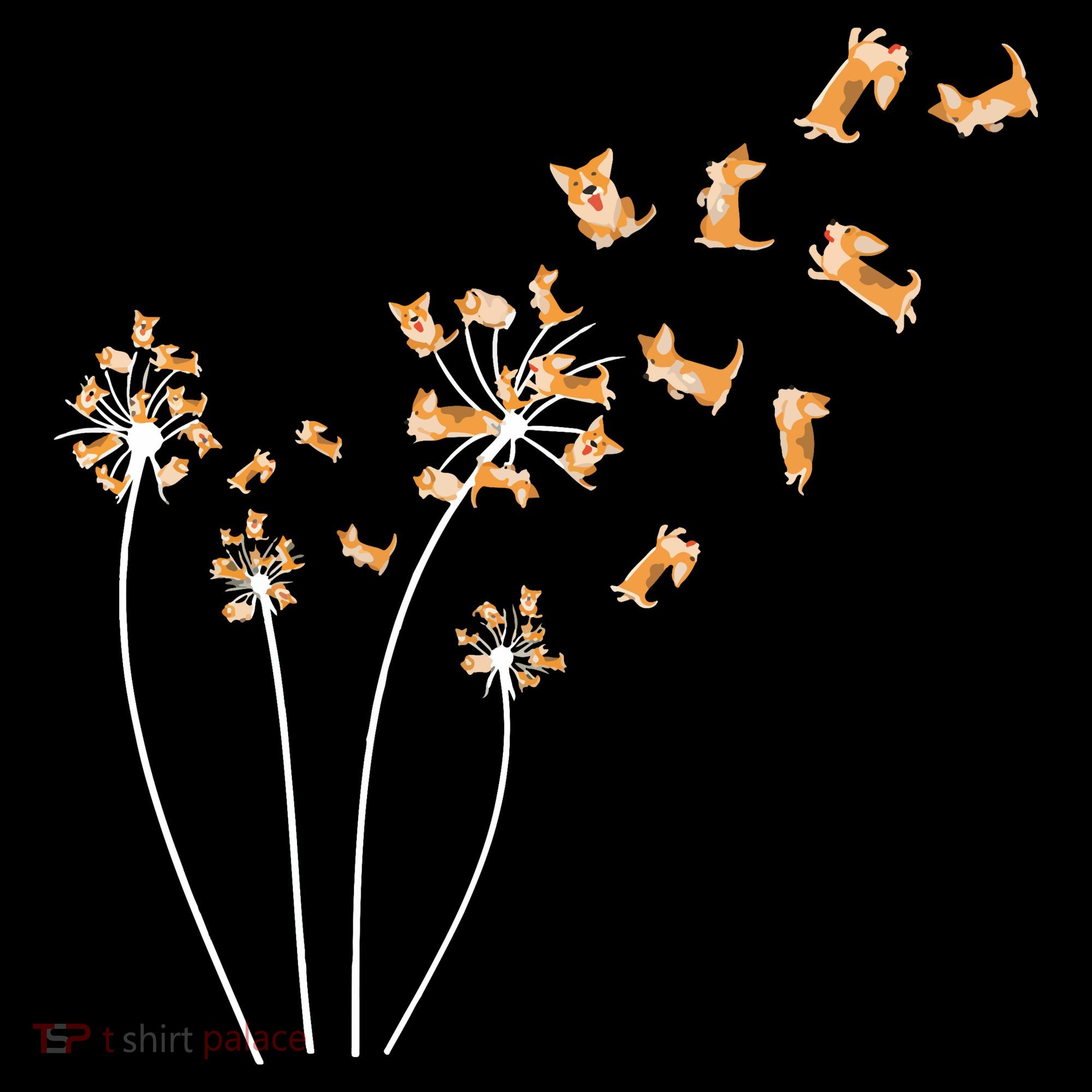 Dandelion Corgi Flower Cute Dog Lovers Women's Hoodie