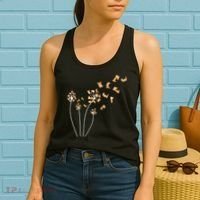 Dandelion Corgi Flower Cute Dog Lovers Women's Tank Top thumb 2