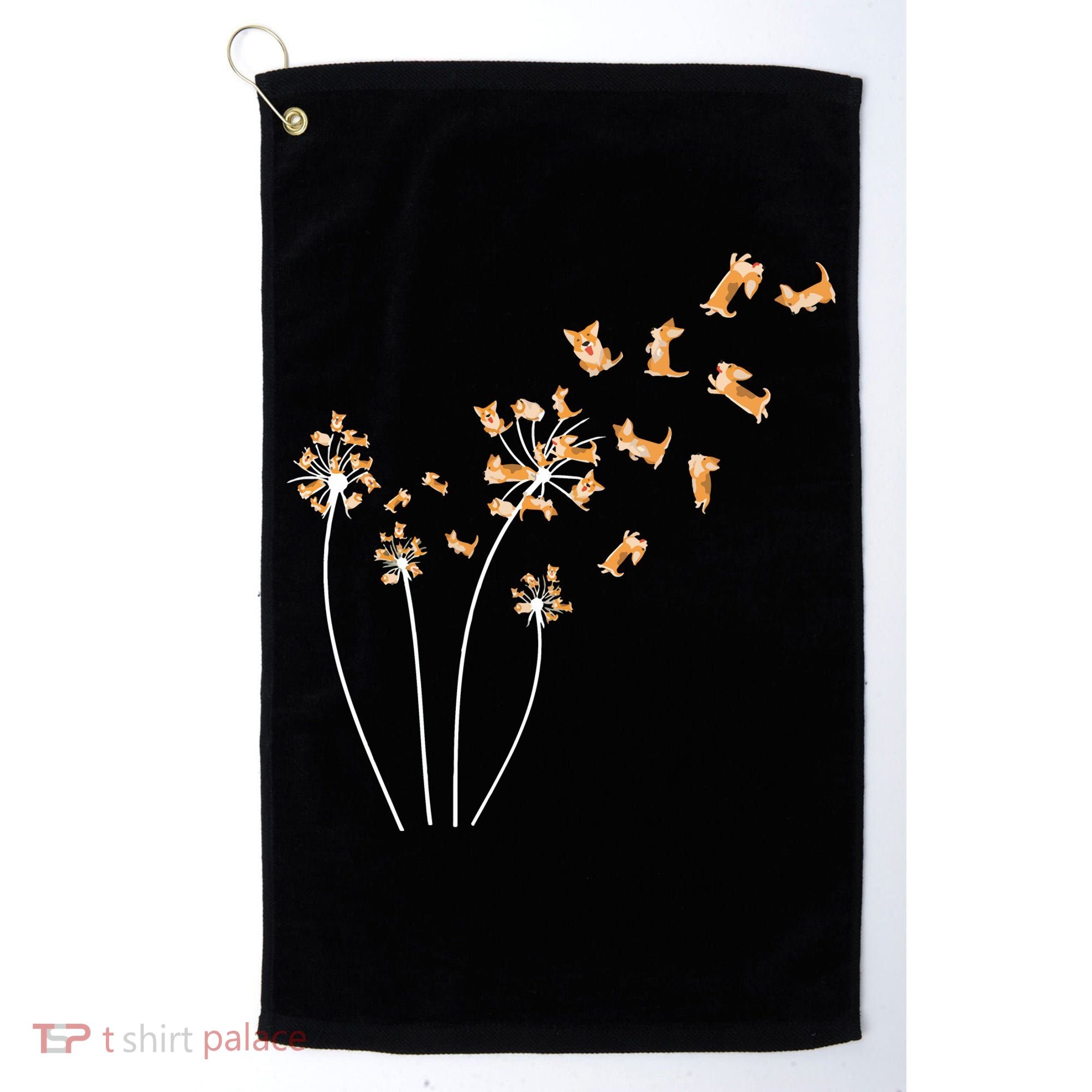 Dandelion Corgi Flower Cute Dog Lovers Golf Towel