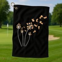 Dandelion Corgi Flower Cute Dog Lovers Golf Towel thumb 1