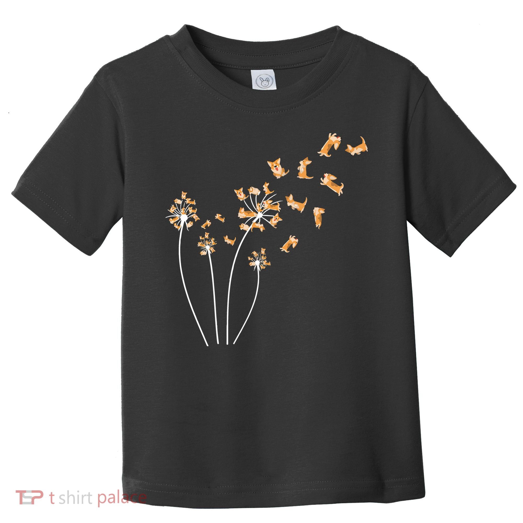 Dandelion Corgi Flower Cute Dog Lovers Toddler T-Shirt