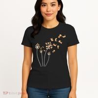 Dandelion Corgi Flower Cute Dog Lovers Women's T-Shirt thumb 4