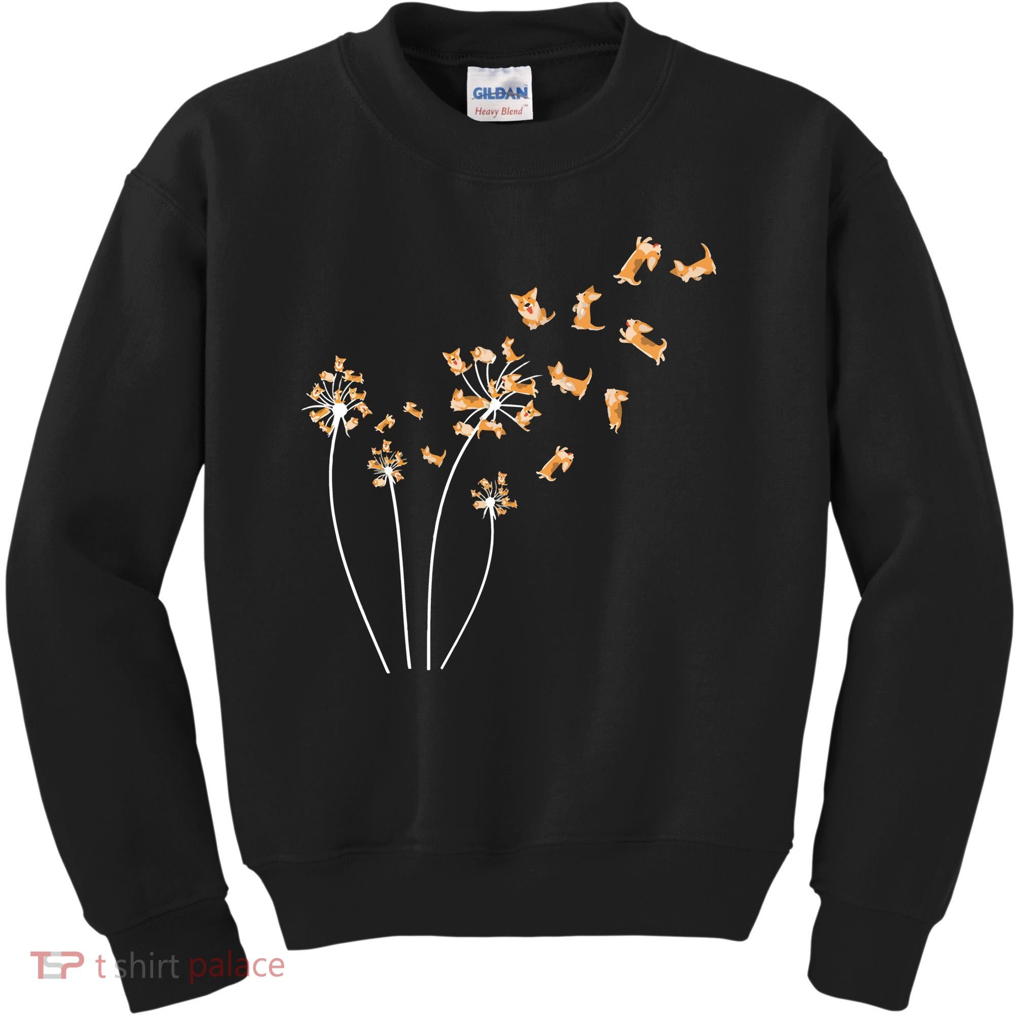 Dandelion Corgi Flower Cute Dog Lovers Kids Sweatshirt