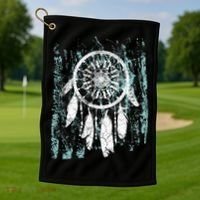 Dream Catcher Feathers Tribal Native American Boho Tapestry Meaningful Gift Golf Towel thumb 1