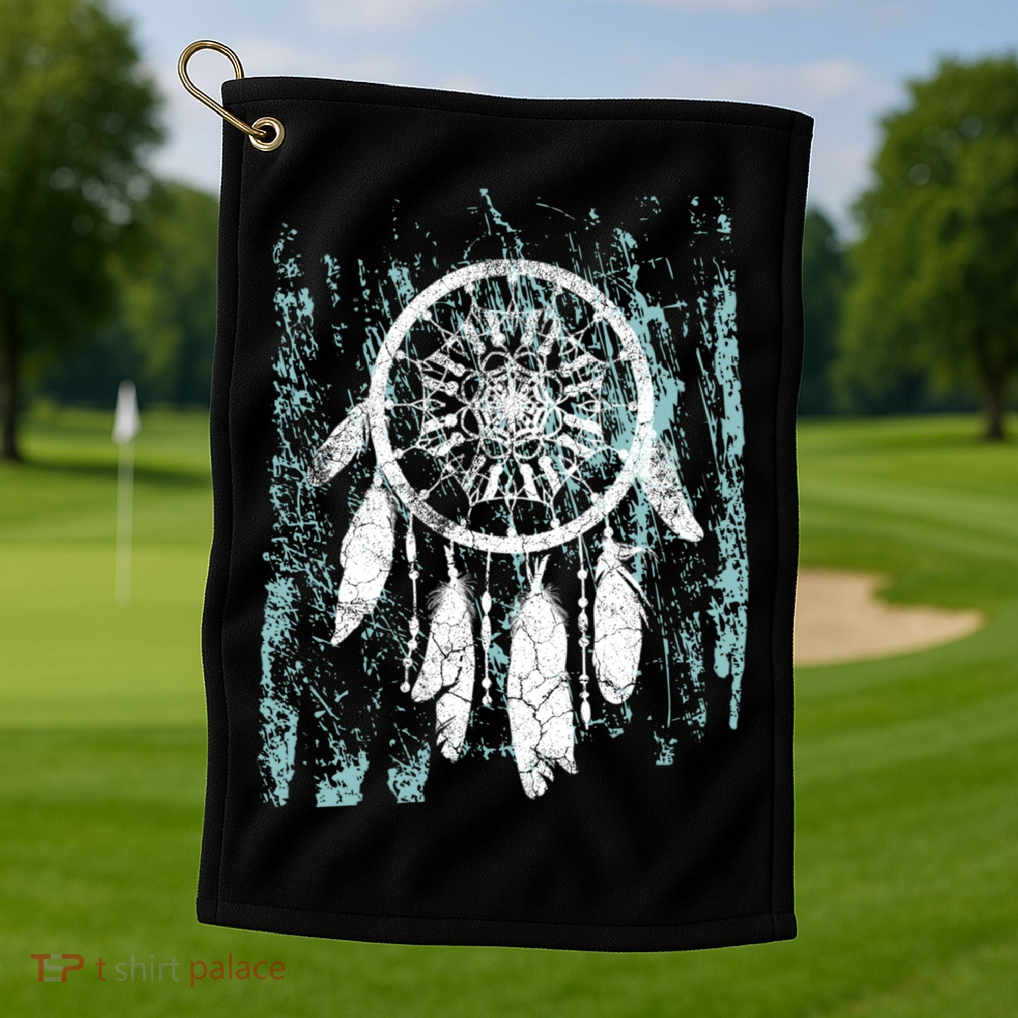 Dream Catcher Feathers Tribal Native American Boho Tapestry Meaningful Gift Golf Towel