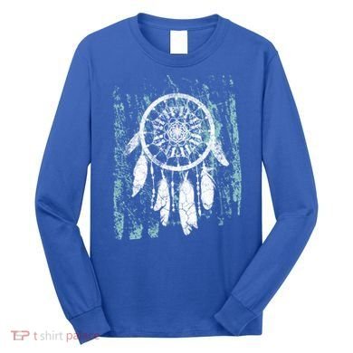 Dream Catcher Feathers Tribal Native American Boho Tapestry Meaningful Gift Long Sleeve Shirt