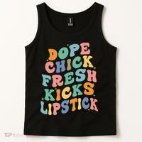 Dope Chick Fresh Kicks Lipstick Funny Tank Top thumb 2