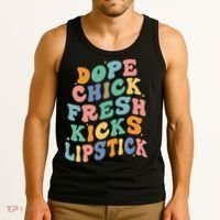 Dope Chick Fresh Kicks Lipstick Funny Tank Top thumb 3