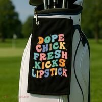 Dope Chick Fresh Kicks Lipstick Funny Golf Towel thumb 2