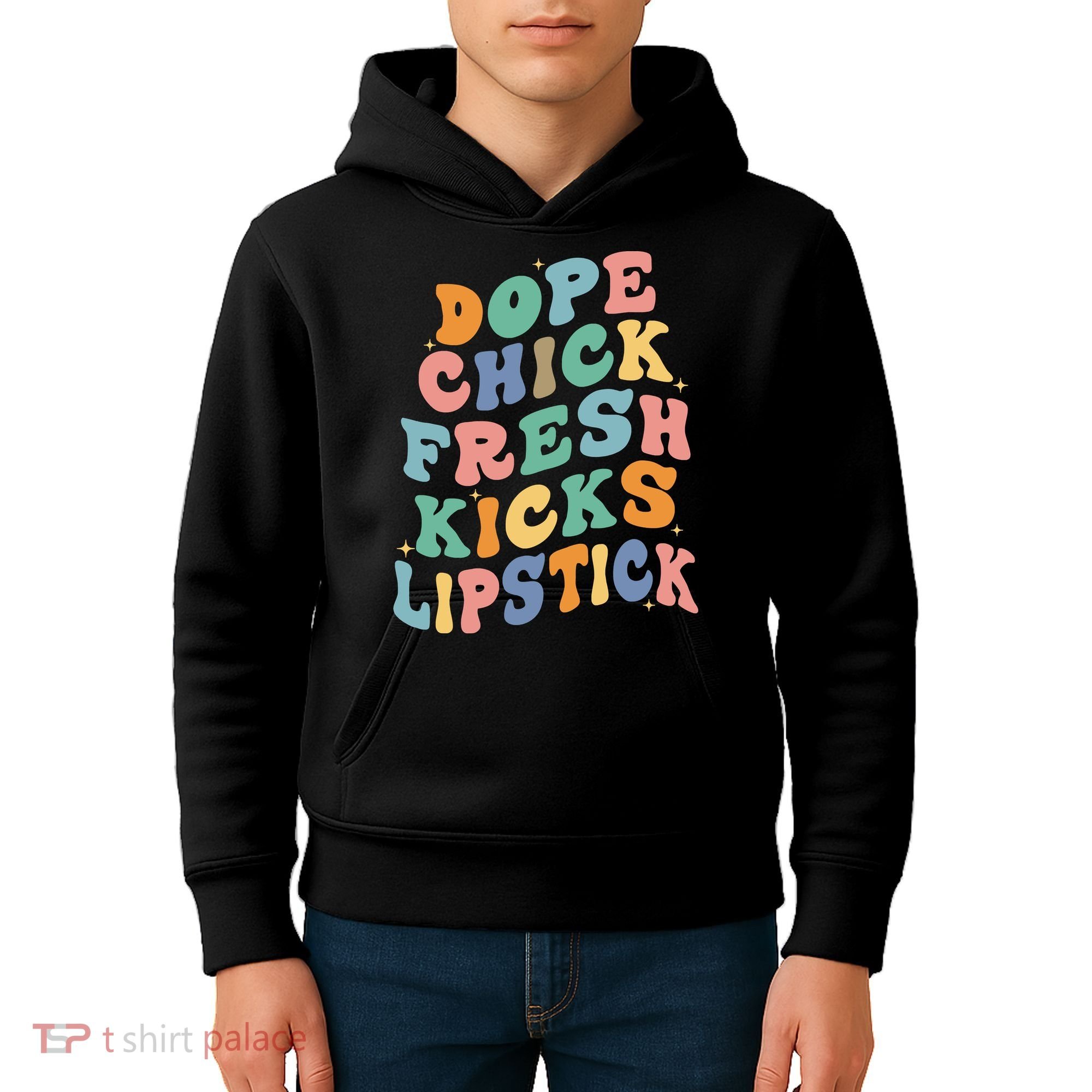 Dope Chick Fresh Kicks Lipstick Funny Kids Hoodie
