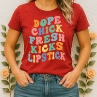 Dope Chick Fresh Kicks Lipstick Funny Women's T-Shirt thumb 2