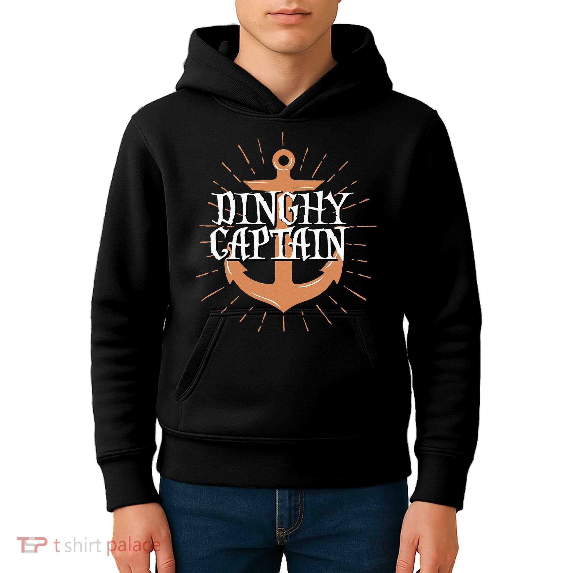 Dinghy Captain Funny Sailing Crew Boating Gift Kids Hoodie