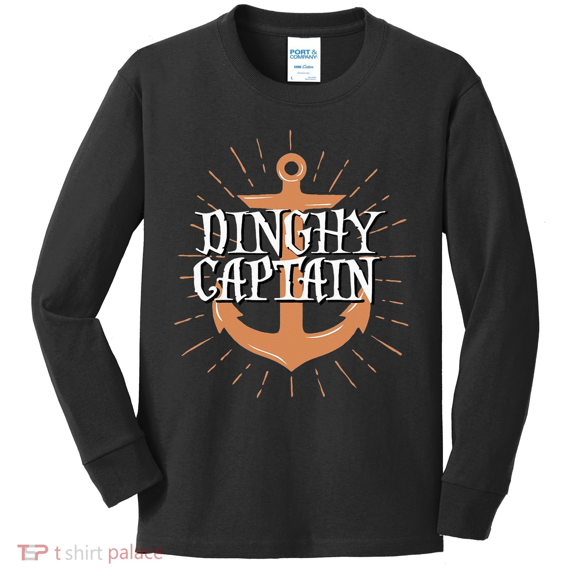 Dinghy Captain Funny Sailing Crew Boating Gift Kids Long Sleeve Shirt