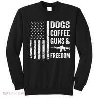 DOGS COFFEE GUNS & FREEDOM Funny Pro Gun American Flag Sweatshirt thumb 0