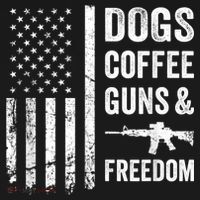 DOGS COFFEE GUNS & FREEDOM Funny Pro Gun American Flag Women's Tank Top thumb 5