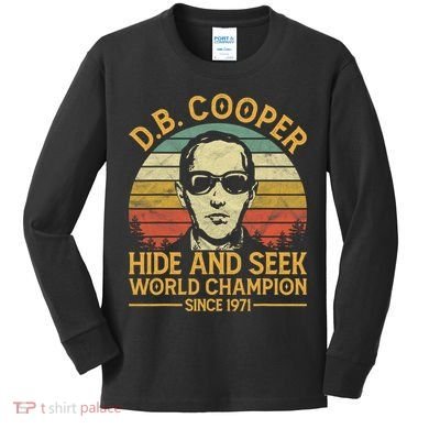 D.B. Coopers Hide And Seek Champion Since 1971 Db Cooper Kids Long Sleeve Shirt
