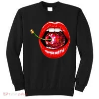 Disco Cherry In Red Lips Retro 80s Party Sweatshirt thumb 0