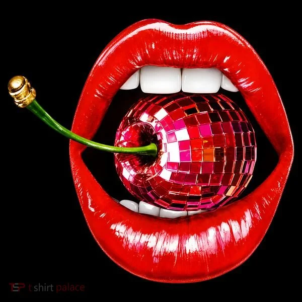 Disco Cherry In Red Lips Retro 80s Party Coffee Mug