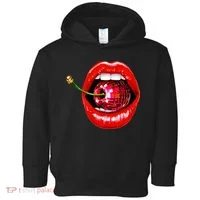 Disco Cherry In Red Lips Retro 80s Party Toddler Hoodie thumb 0
