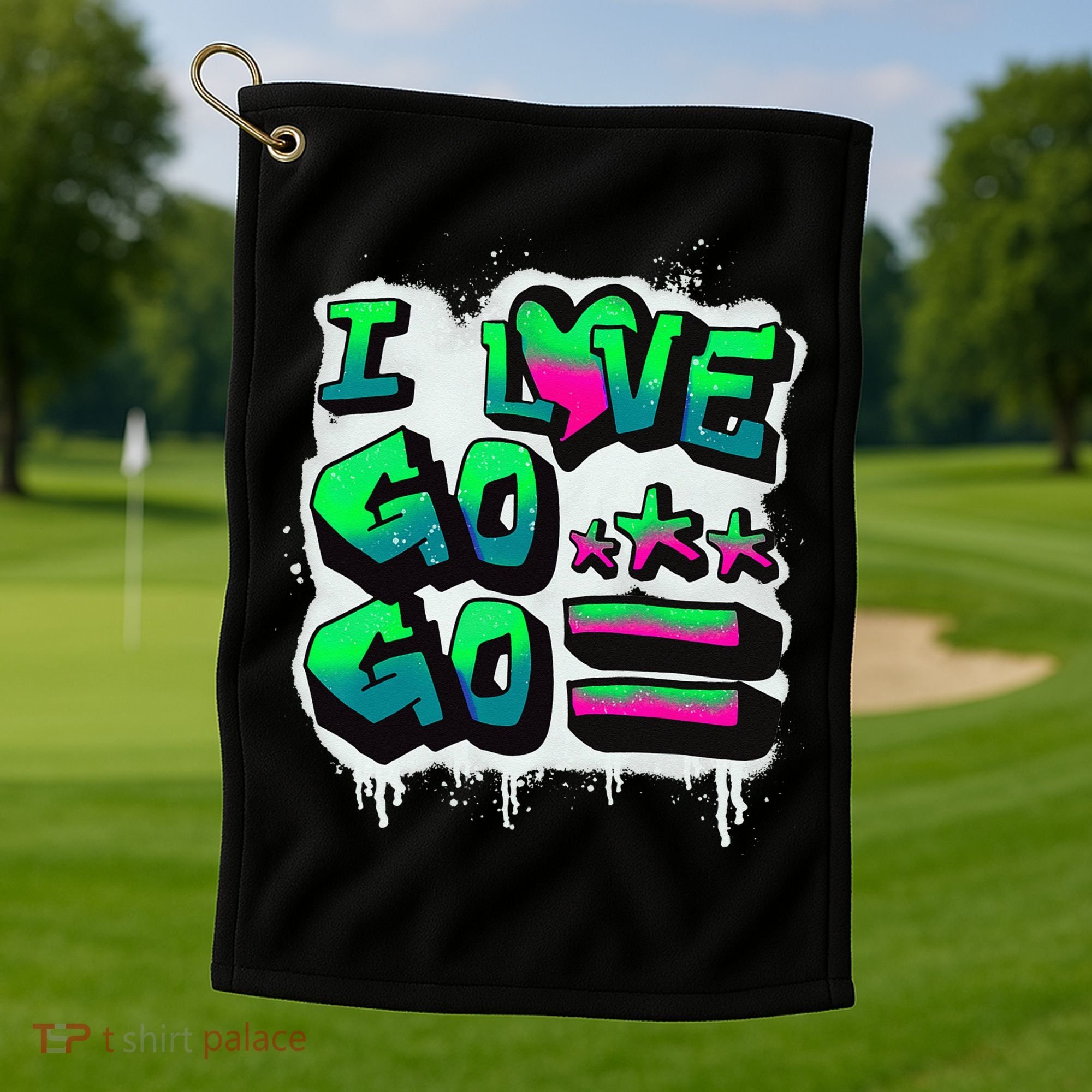 D C I Love Go Go Music Gift For Kids And Adults Golf Towel
