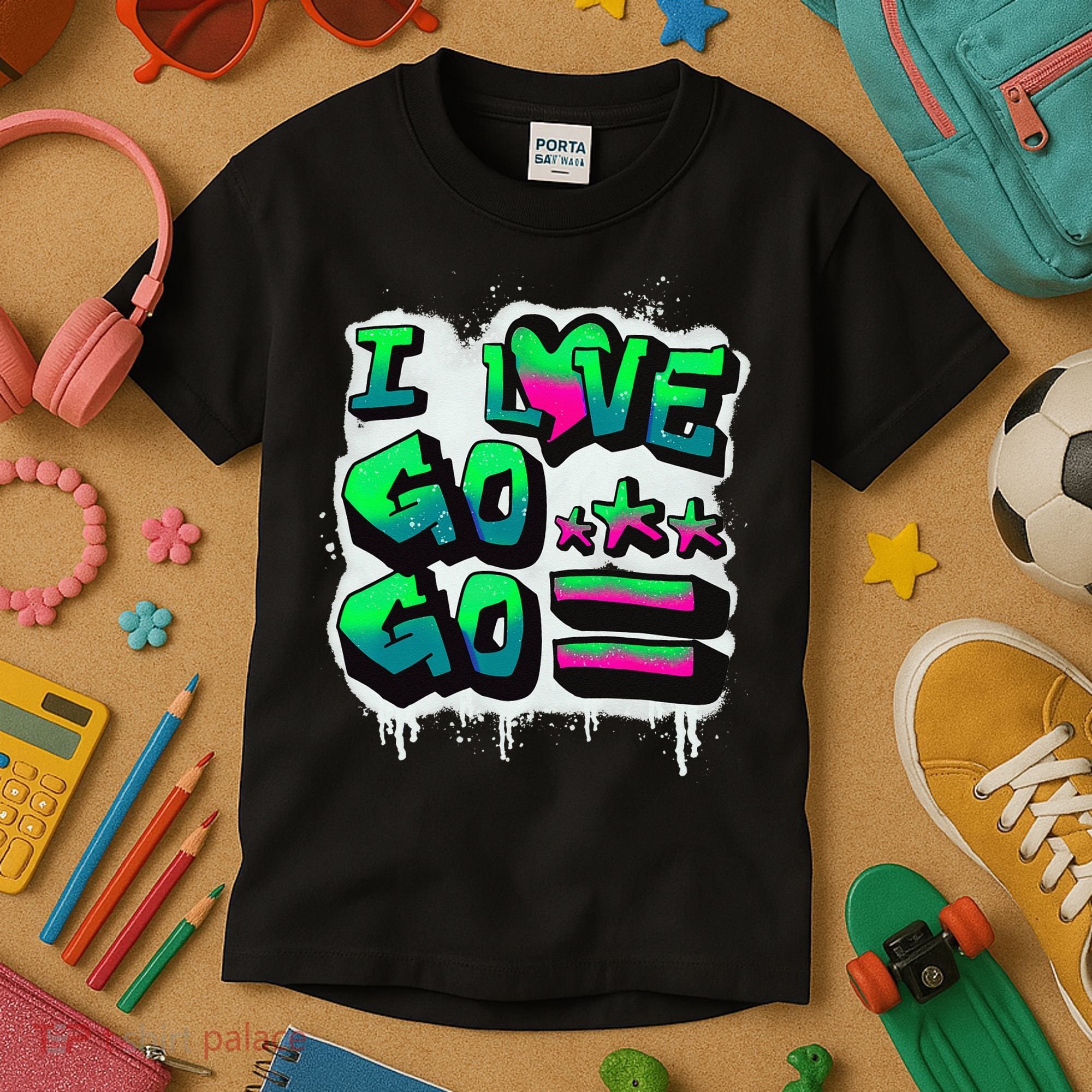 D C I Love Go Go Music Gift For Kids And Adults Kids T-Shirt
