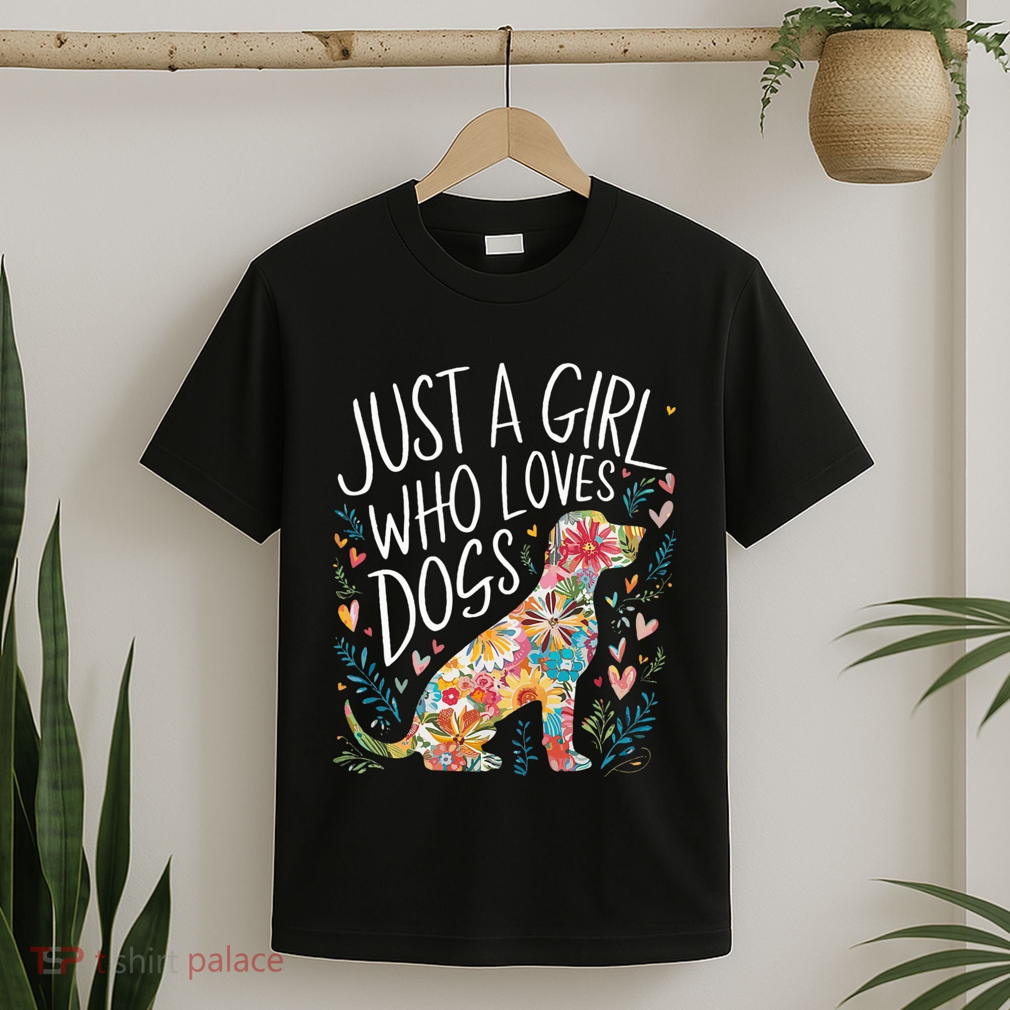 Dog Cute Just A Girl Who Loves Dogs T-Shirt