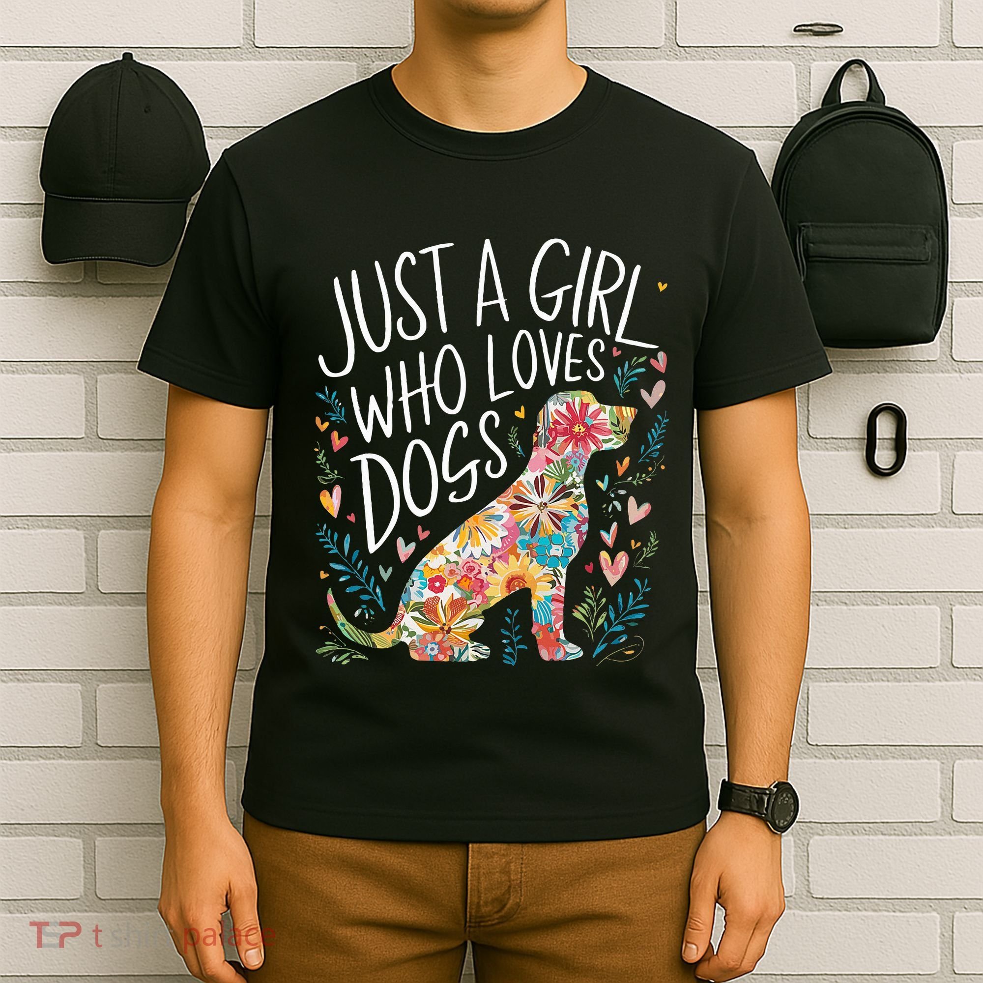 Dog Cute Just A Girl Who Loves Dogs T-Shirt