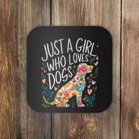 Dog Cute Just A Girl Who Loves Dogs Coaster thumb 0