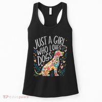 Dog Cute Just A Girl Who Loves Dogs Women's Tank Top thumb 0