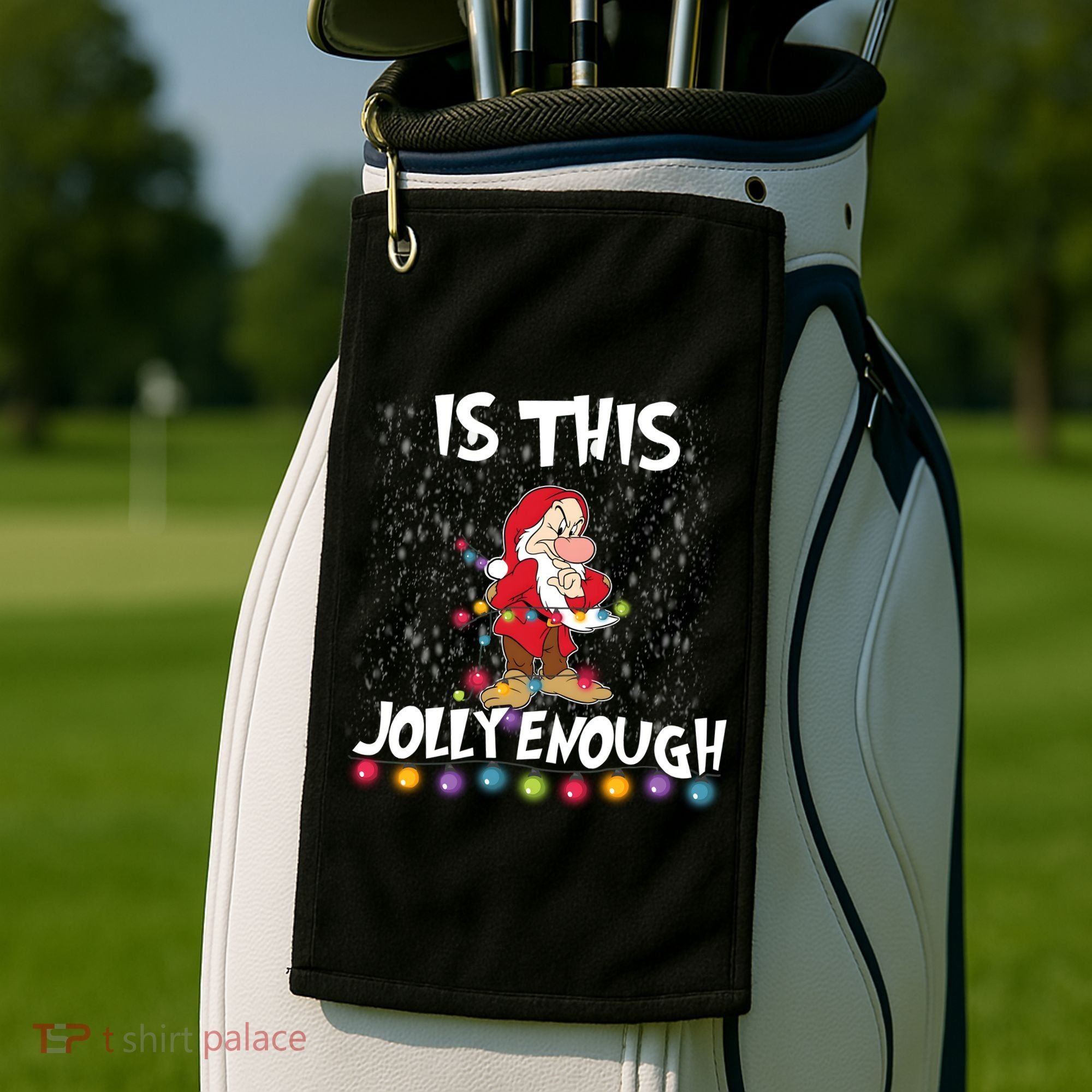 Dwarf Christmas Lights Is This Jolly Enough Golf Towel