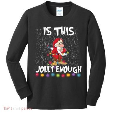 Dwarf Christmas Lights Is This Jolly Enough Kids Long Sleeve Shirt