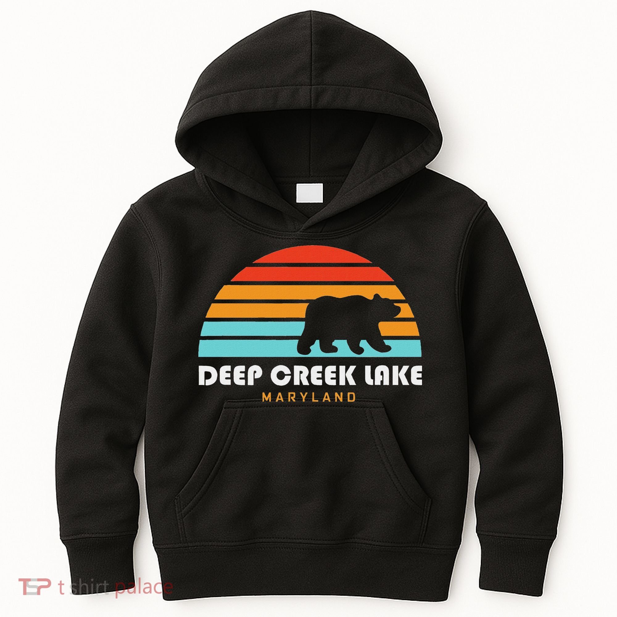 Deep Creek Lake Maryland Bear Deep Creek Lake Kids Hoodie