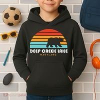 Deep Creek Lake Maryland Bear Deep Creek Lake Kids Hoodie thumb 2