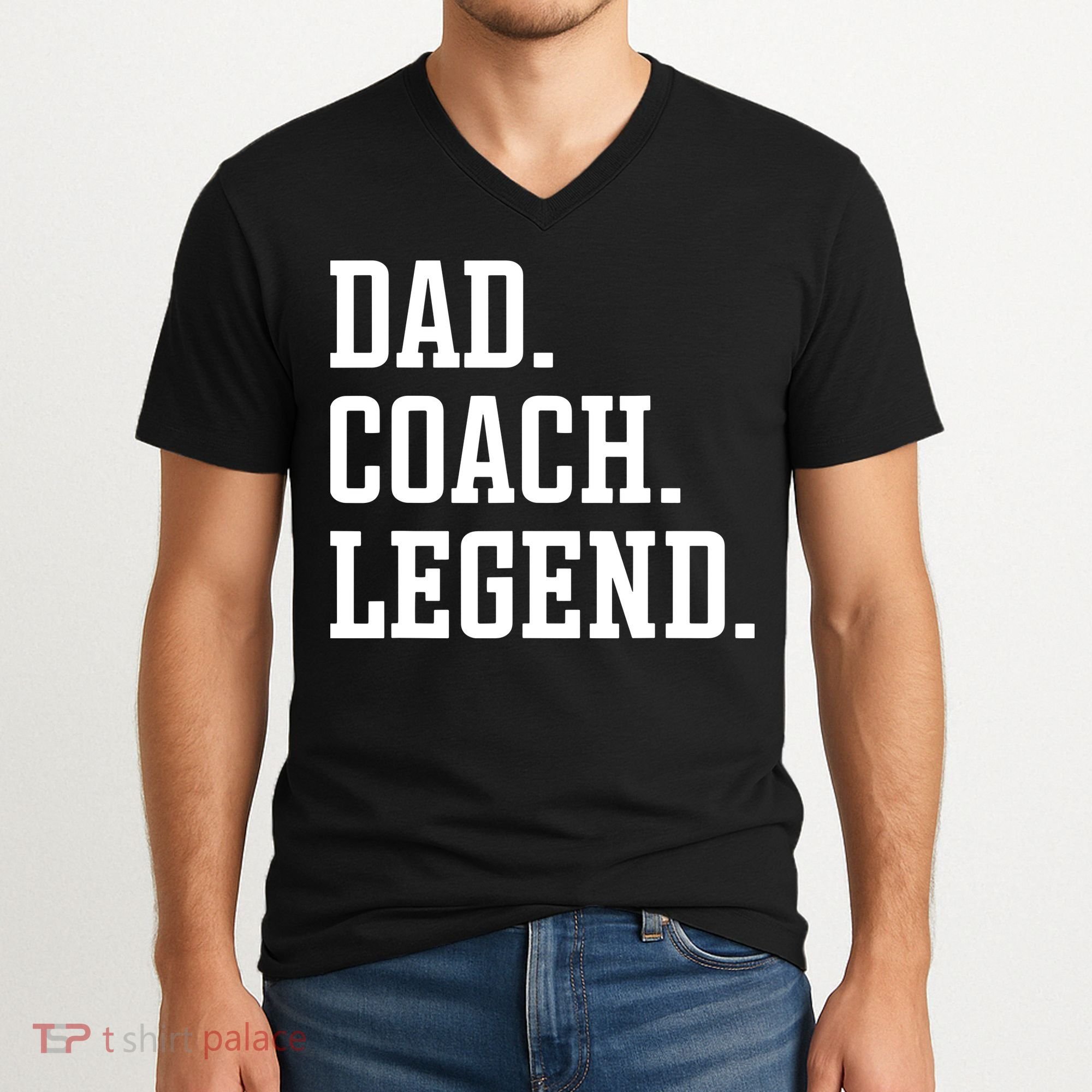 Dad Coach Legend Coach Dad V-Neck T-Shirt