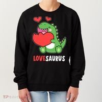 Dinosaur Cute LoveSaurus Valentines Day Heart Women's Sweatshirt thumb 0