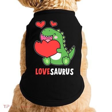 Dinosaur Cute LoveSaurus Valentines Day Heart Doggie Tank