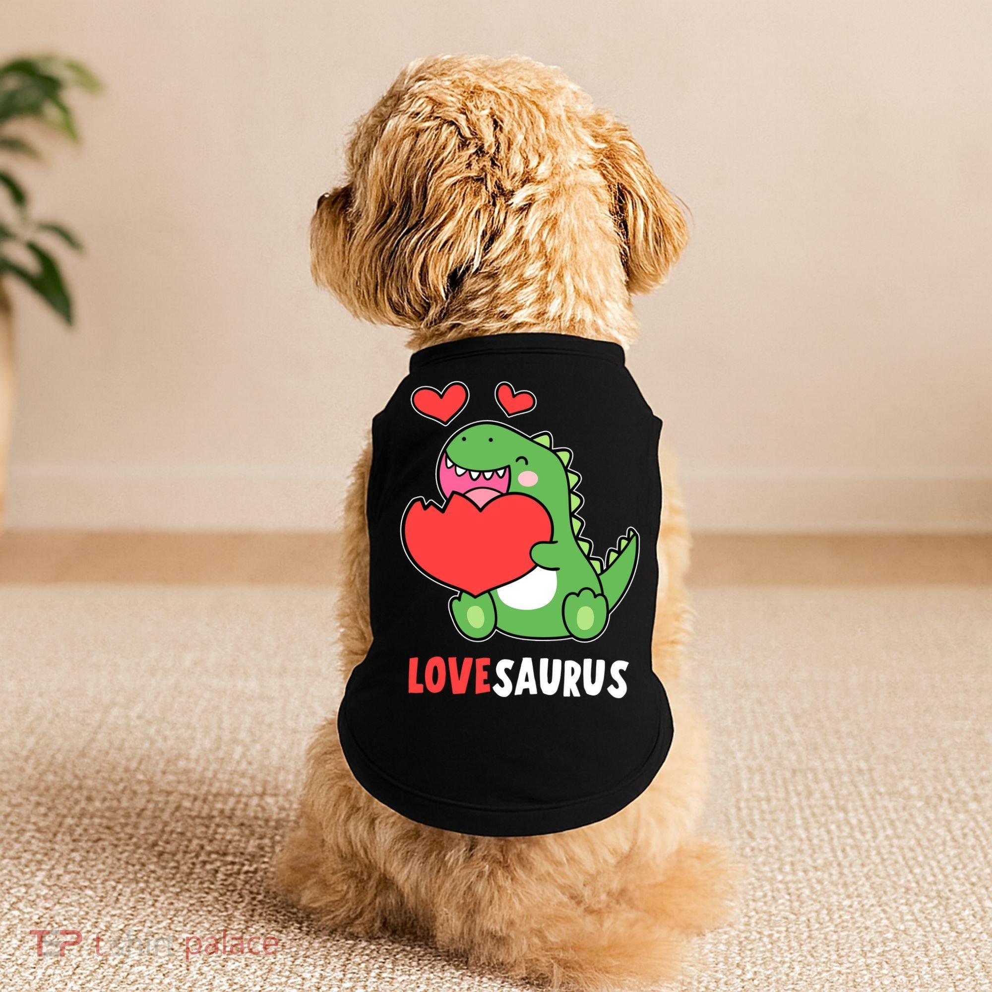 Dinosaur Cute LoveSaurus Valentines Day Heart Doggie Tank